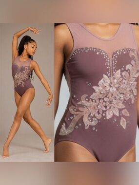 Five 5 competition contemporary Dance costume solo illusion custom YXL XLC child